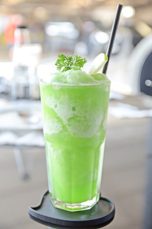 Smoothies of green appleの写真素材