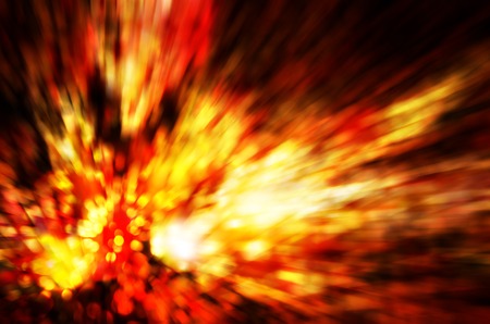 Abstract motion blur of red night lights for backgroundの写真素材