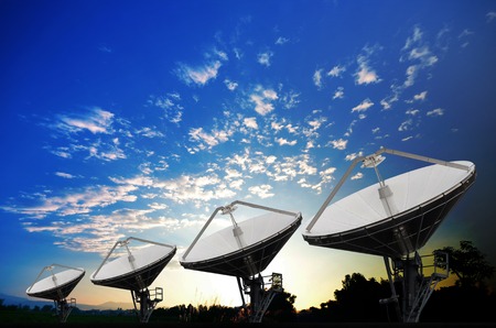 Satellite Dishes for telecommunicationの写真素材