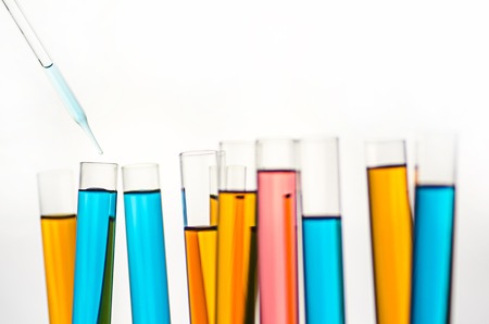 science laboratory test tubesの写真素材