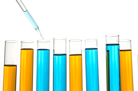 science laboratory test tubesの写真素材