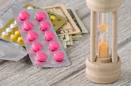 Drugs and dollars moneyの写真素材