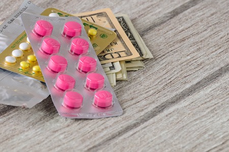 Drugs and dollars moneyの写真素材