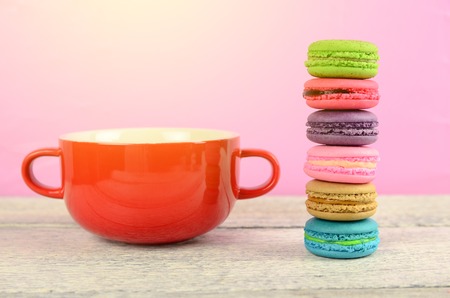 colorful macarons for break timesの写真素材