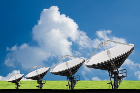 Satellite Dishes Field for telecommunicationの写真素材