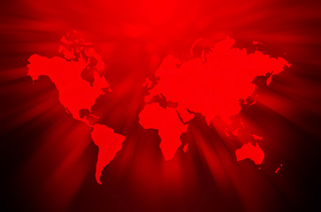 Red heart Christmas bokeh backgroundの写真素材