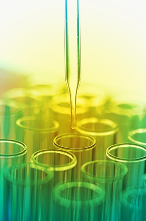 science laboratory test tubesの写真素材