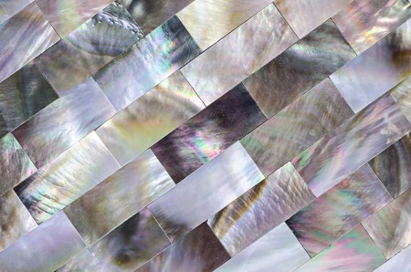 stone decorated with sea shells as backgroundの写真素材