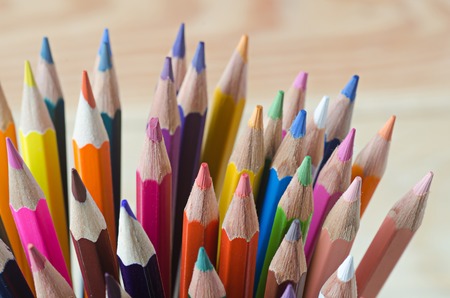 color pencils as backgroundの写真素材