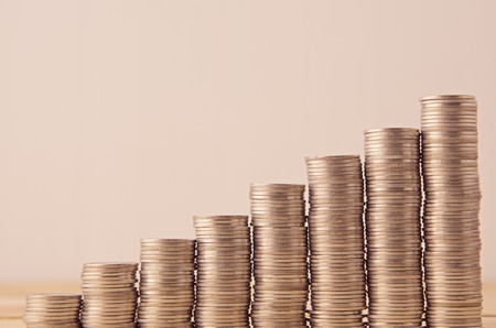 coin stack backgroundの写真素材