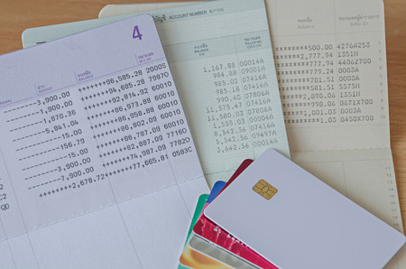 credit card and book bank accountの写真素材