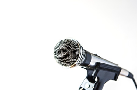 microphone isolated on white backgroundの写真素材