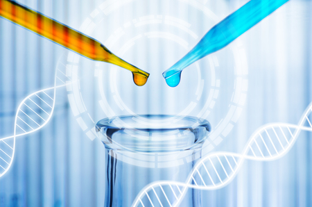 scientist laboratory test tube in future toneの写真素材