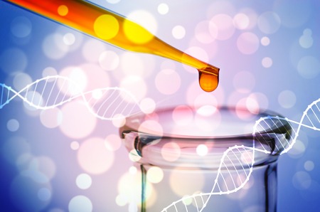 science laboratory test tubesの写真素材