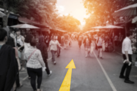 walkway with direction in market , conceptual business direction imageの写真素材