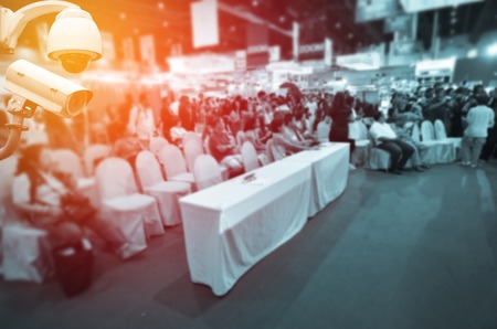 Surveillance Security Camera or CCTV in event hallの写真素材