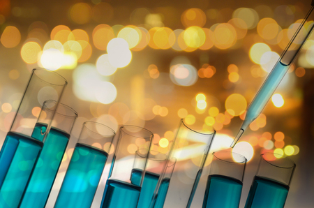 science laboratory test tubesの写真素材