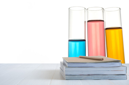 science laboratory test tubesの写真素材