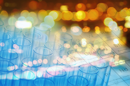 science laboratory test tubesの写真素材