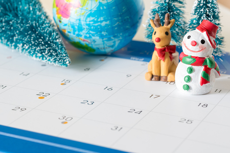 snowman and 31 day calendar , christmas ornamental backgroundの写真素材