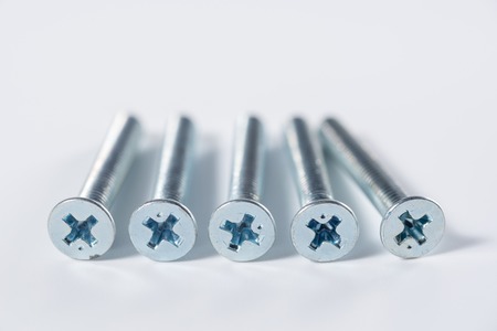 screws on white backgroundの写真素材