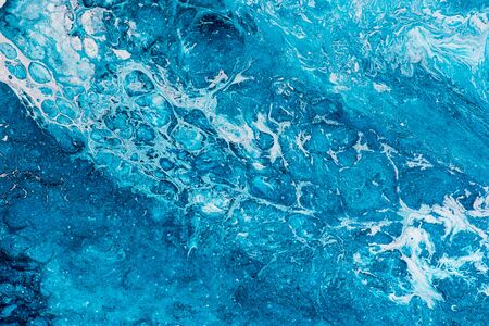 abstract blue and white acrylic pattern texture like marble background