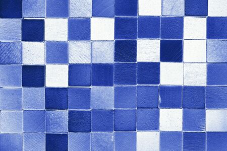 abstract wood tiles texture for background, blue tone