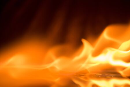 Fire flames on a black background