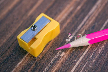 pencil sharpener with wooden stickの写真素材