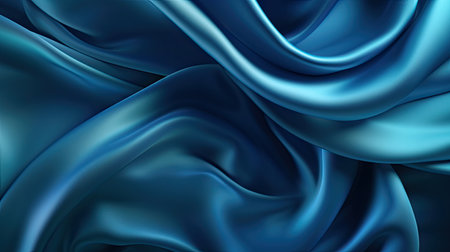 blue silk satin fabric textture for background. Generative AIの素材