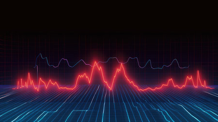 An animated graphic showing an EKG reading, capturing the wave-like pattern of a heartbeat.の素材