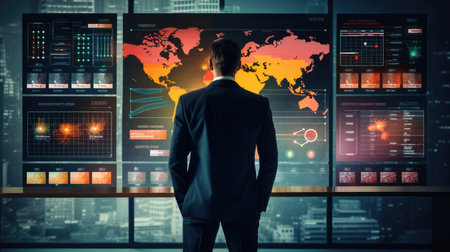 Visualize a person analyzing risk factors and developing contingency plans for risk management.の素材