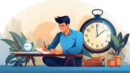 An image of a person prioritizing tasks and managing their time efficiently, symbolizing effective time management.の素材