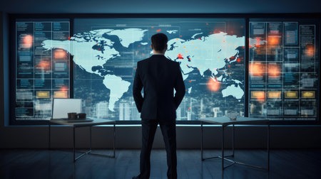 Visualize a person analyzing risk factors and developing contingency plans for risk management.の素材