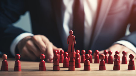 Visualize a person implementing talent development programs and succession planning in talent management.の素材