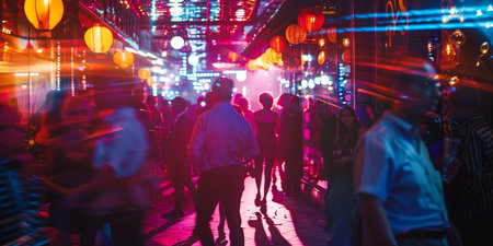Experience the vibrancy of nightlife with our dynamic imagesの素材