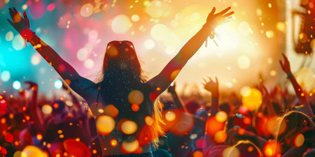 Feel the excitement of music festivals through our dynamic imagesの素材