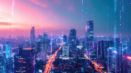 The pulse of the city's economy, with professionals and entrepreneurs driving innovation, growth, and prosperity in the global marketplaceの素材