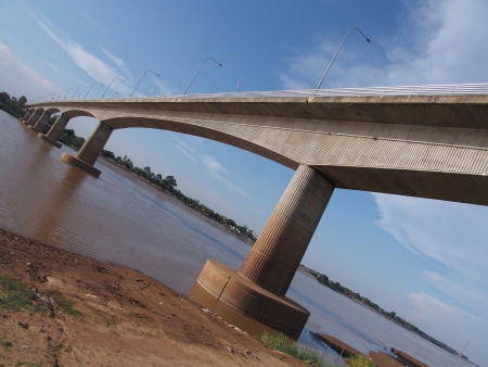 Thai-Lao Friendship Bridgeの写真素材