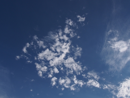 Blue sky and white cloudの写真素材