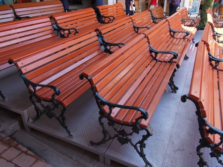 Brown Wood Seatsの写真素材