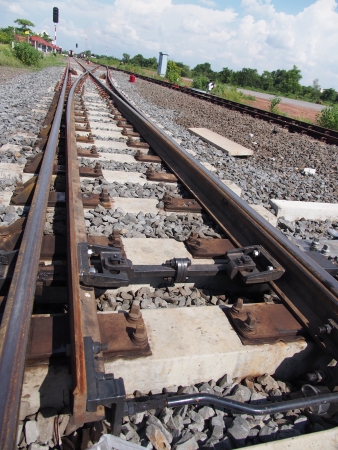 Railway Junction at Nongkhai Province, Thailandの写真素材