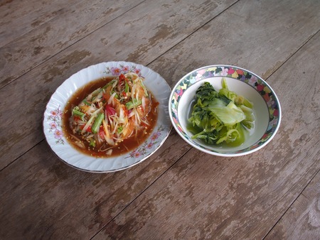 Papaya salad and preserveの写真素材
