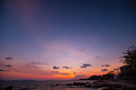 colorful of the sunset in east Thailand の写真素材