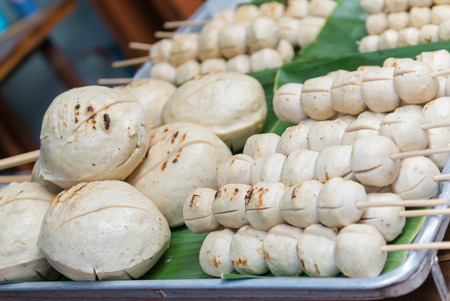 many size of porkball grilledの写真素材