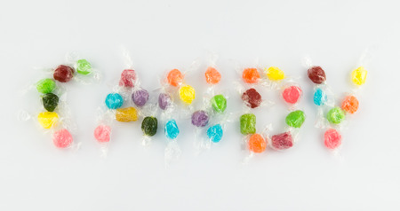 Colorful native candy Thai arranged in a vocabulary candy.