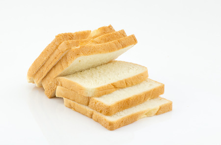 sliced bread isolated on white backgroundの写真素材