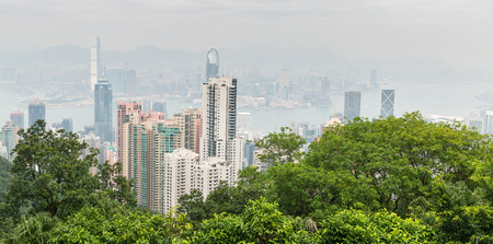 HONG KONG : NOV 3, 2015 : Hong Kong Panorama View from The Peakのeditorial素材