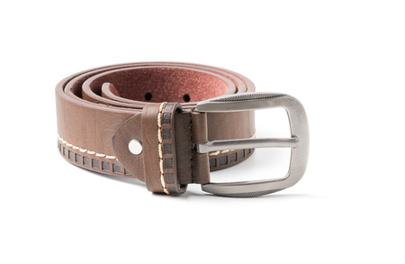 Leather belt isolated on white background