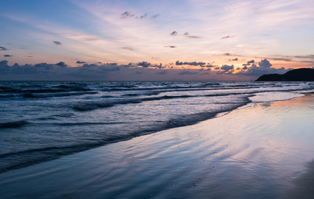 Sunset. Beautiful sunset at east part of Thailand. Gold sea sunset. Sea sunset. Sea sunset background. Amazing sea sunset Sunset sea picture. Sunset sea waves. Summer sunsetの写真素材
